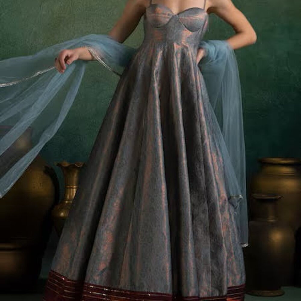 Aqua Blue Anarkali Dress (Size X-Small)